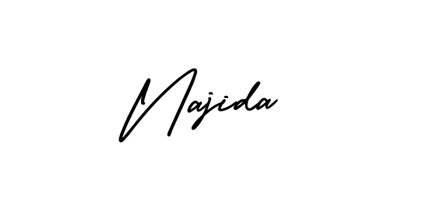 It looks lik you need a new signature style for name Najida. Design unique handwritten (AmerikaSignatureDemo-Regular) signature with our free signature maker in just a few clicks. Najida signature style 3 images and pictures png