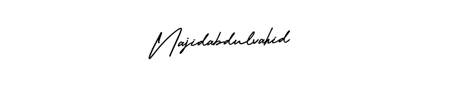 The best way (AmerikaSignatureDemo-Regular) to make a short signature is to pick only two or three words in your name. The name Najidabdulvahid include a total of six letters. For converting this name. Najidabdulvahid signature style 3 images and pictures png