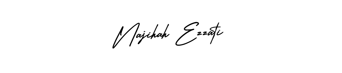 Also You can easily find your signature by using the search form. We will create Najihah Ezzati name handwritten signature images for you free of cost using AmerikaSignatureDemo-Regular sign style. Najihah Ezzati signature style 3 images and pictures png