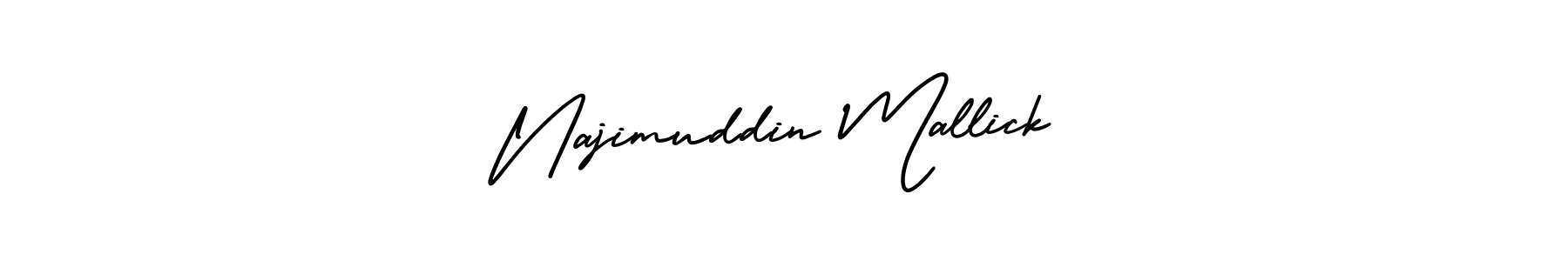 The best way (AmerikaSignatureDemo-Regular) to make a short signature is to pick only two or three words in your name. The name Najimuddin Mallick include a total of six letters. For converting this name. Najimuddin Mallick signature style 3 images and pictures png