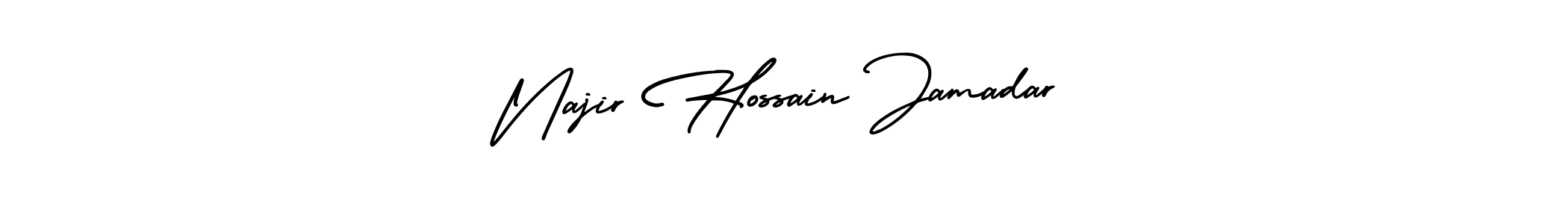 if you are searching for the best signature style for your name Najir Hossain Jamadar. so please give up your signature search. here we have designed multiple signature styles  using AmerikaSignatureDemo-Regular. Najir Hossain Jamadar signature style 3 images and pictures png