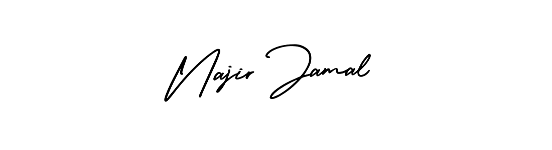 This is the best signature style for the Najir Jamal name. Also you like these signature font (AmerikaSignatureDemo-Regular). Mix name signature. Najir Jamal signature style 3 images and pictures png