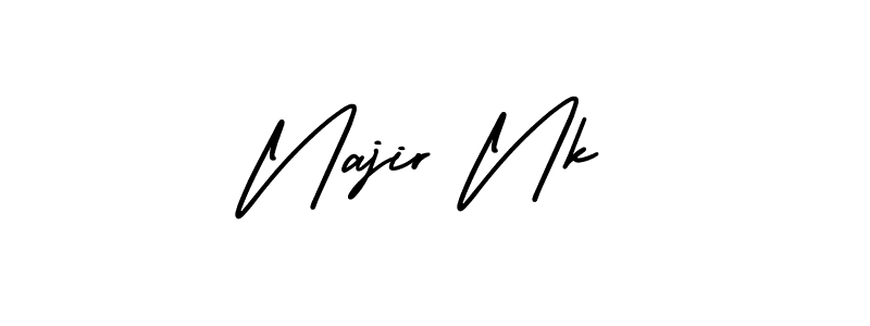 if you are searching for the best signature style for your name Najir Nk. so please give up your signature search. here we have designed multiple signature styles  using AmerikaSignatureDemo-Regular. Najir Nk signature style 3 images and pictures png