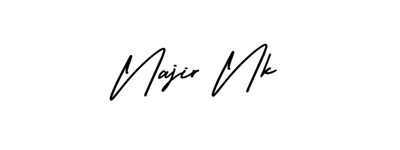 Use a signature maker to create a handwritten signature online. With this signature software, you can design (AmerikaSignatureDemo-Regular) your own signature for name Najir Nk. Najir Nk signature style 3 images and pictures png