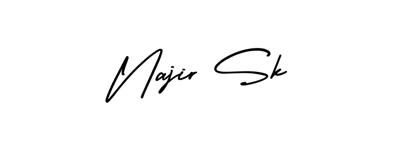 Use a signature maker to create a handwritten signature online. With this signature software, you can design (AmerikaSignatureDemo-Regular) your own signature for name Najir Sk. Najir Sk signature style 3 images and pictures png