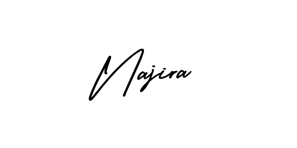 Najira stylish signature style. Best Handwritten Sign (AmerikaSignatureDemo-Regular) for my name. Handwritten Signature Collection Ideas for my name Najira. Najira signature style 3 images and pictures png