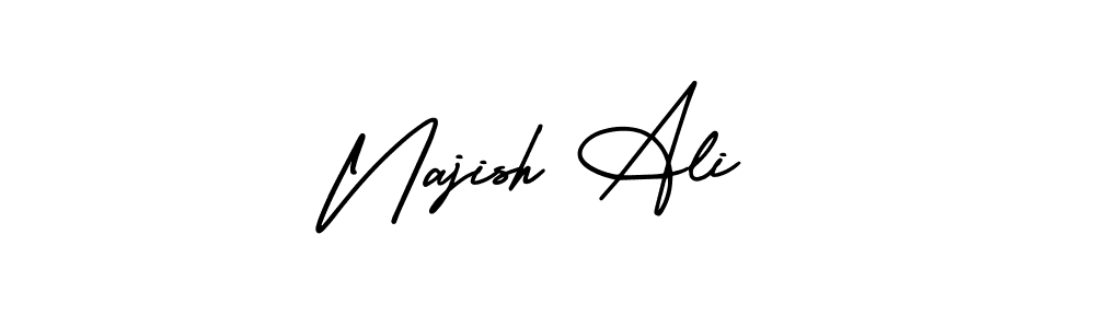 Design your own signature with our free online signature maker. With this signature software, you can create a handwritten (AmerikaSignatureDemo-Regular) signature for name Najish Ali. Najish Ali signature style 3 images and pictures png