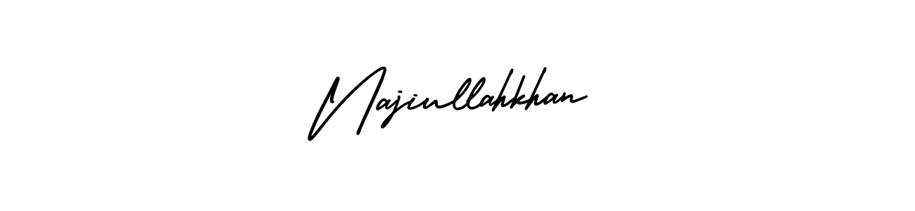 How to make Najiullahkhan name signature. Use AmerikaSignatureDemo-Regular style for creating short signs online. This is the latest handwritten sign. Najiullahkhan signature style 3 images and pictures png