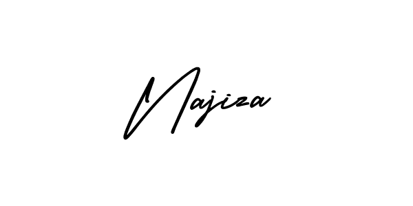 Use a signature maker to create a handwritten signature online. With this signature software, you can design (AmerikaSignatureDemo-Regular) your own signature for name Najiza. Najiza signature style 3 images and pictures png