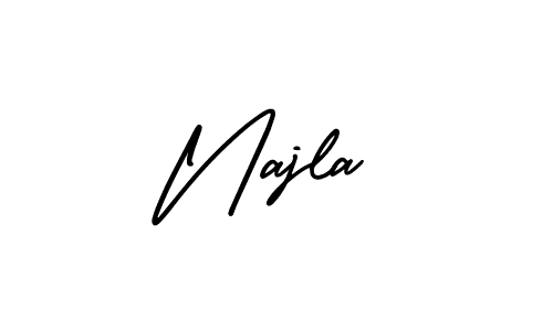 Najla stylish signature style. Best Handwritten Sign (AmerikaSignatureDemo-Regular) for my name. Handwritten Signature Collection Ideas for my name Najla. Najla signature style 3 images and pictures png