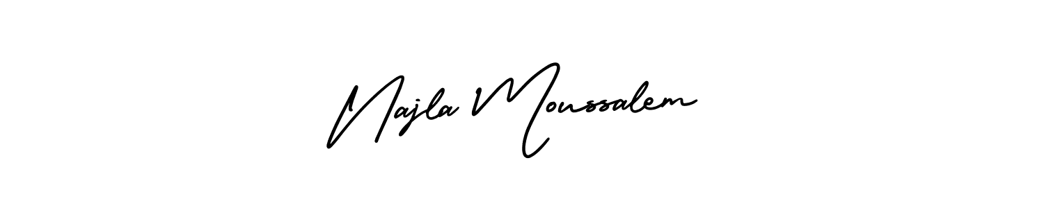 Also You can easily find your signature by using the search form. We will create Najla Moussalem name handwritten signature images for you free of cost using AmerikaSignatureDemo-Regular sign style. Najla Moussalem signature style 3 images and pictures png