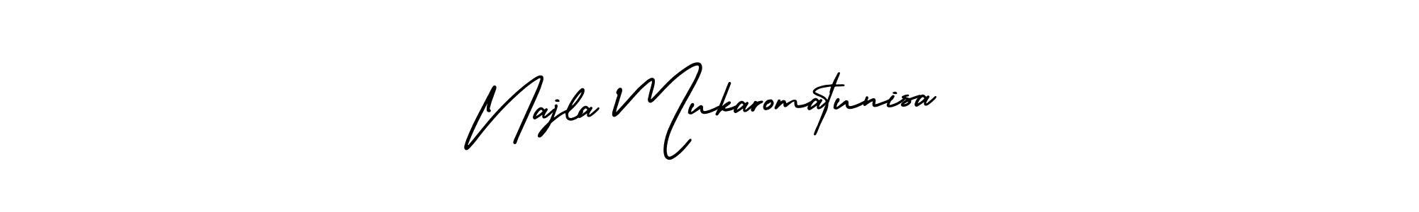 Check out images of Autograph of Najla Mukaromatunisa name. Actor Najla Mukaromatunisa Signature Style. AmerikaSignatureDemo-Regular is a professional sign style online. Najla Mukaromatunisa signature style 3 images and pictures png