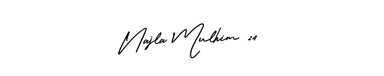 How to make Najla Mulhim 24 signature? AmerikaSignatureDemo-Regular is a professional autograph style. Create handwritten signature for Najla Mulhim 24 name. Najla Mulhim 24 signature style 3 images and pictures png