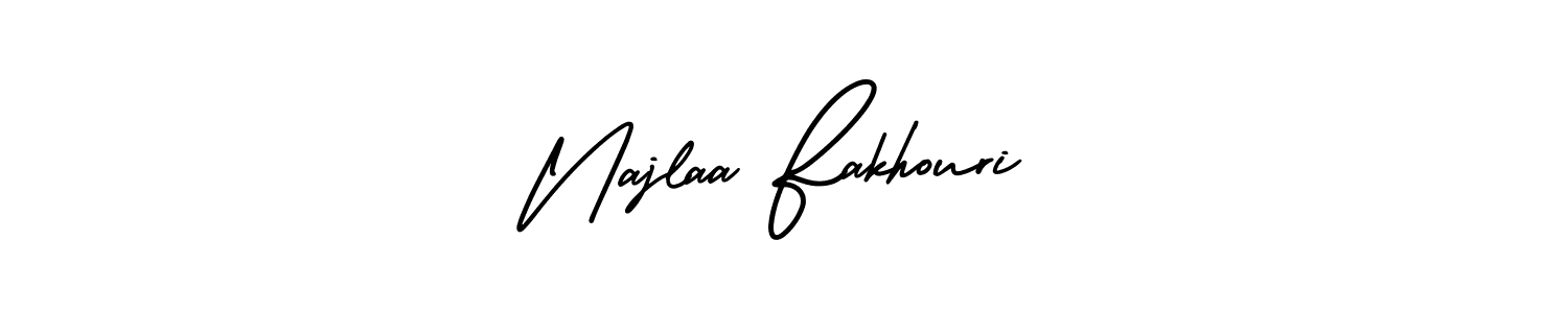 Create a beautiful signature design for name Najlaa Fakhouri. With this signature (AmerikaSignatureDemo-Regular) fonts, you can make a handwritten signature for free. Najlaa Fakhouri signature style 3 images and pictures png