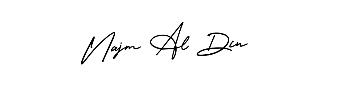 Najm Al Din stylish signature style. Best Handwritten Sign (AmerikaSignatureDemo-Regular) for my name. Handwritten Signature Collection Ideas for my name Najm Al Din. Najm Al Din signature style 3 images and pictures png