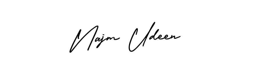 How to make Najm Udeen signature? AmerikaSignatureDemo-Regular is a professional autograph style. Create handwritten signature for Najm Udeen name. Najm Udeen signature style 3 images and pictures png