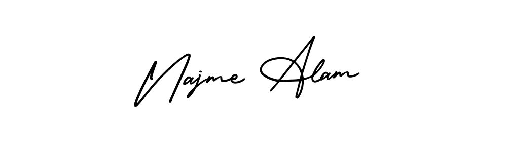 Make a beautiful signature design for name Najme Alam. Use this online signature maker to create a handwritten signature for free. Najme Alam signature style 3 images and pictures png