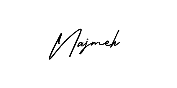Najmeh stylish signature style. Best Handwritten Sign (AmerikaSignatureDemo-Regular) for my name. Handwritten Signature Collection Ideas for my name Najmeh. Najmeh signature style 3 images and pictures png