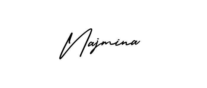 How to make Najmina signature? AmerikaSignatureDemo-Regular is a professional autograph style. Create handwritten signature for Najmina name. Najmina signature style 3 images and pictures png