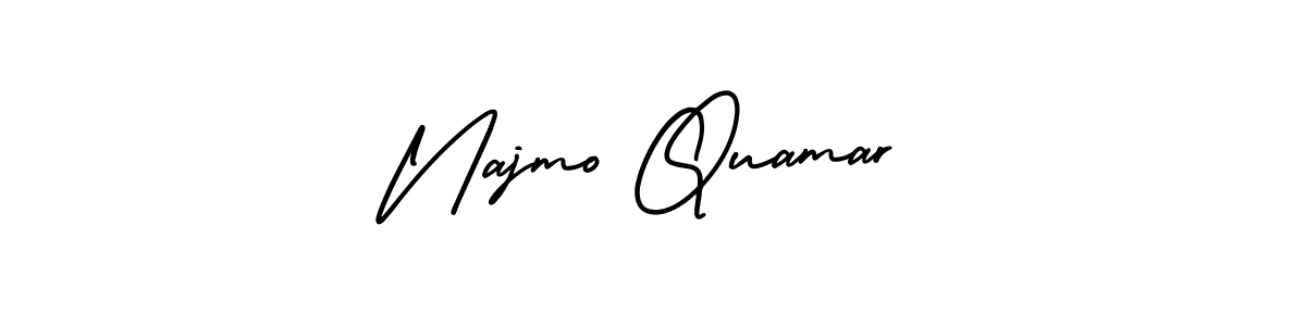 AmerikaSignatureDemo-Regular is a professional signature style that is perfect for those who want to add a touch of class to their signature. It is also a great choice for those who want to make their signature more unique. Get Najmo Quamar name to fancy signature for free. Najmo Quamar signature style 3 images and pictures png