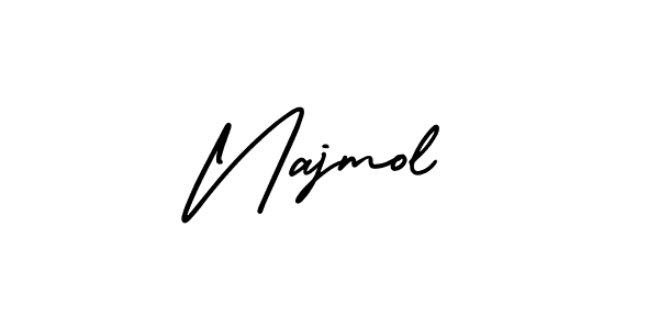 How to make Najmol signature? AmerikaSignatureDemo-Regular is a professional autograph style. Create handwritten signature for Najmol name. Najmol signature style 3 images and pictures png