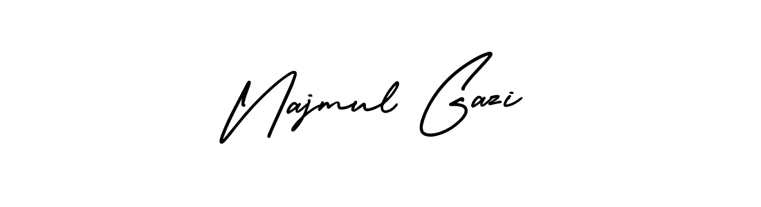 Use a signature maker to create a handwritten signature online. With this signature software, you can design (AmerikaSignatureDemo-Regular) your own signature for name Najmul Gazi. Najmul Gazi signature style 3 images and pictures png