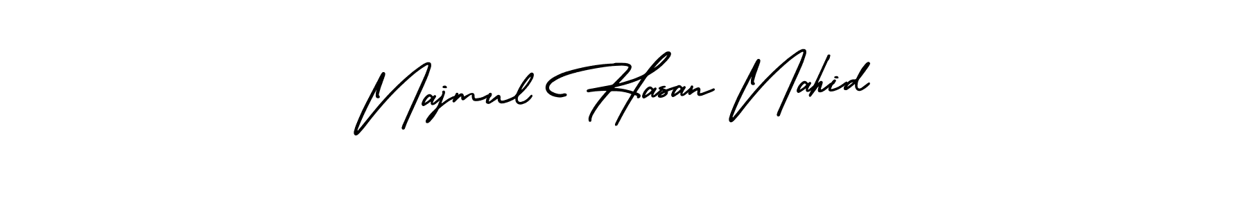 This is the best signature style for the Najmul Hasan Nahid name. Also you like these signature font (AmerikaSignatureDemo-Regular). Mix name signature. Najmul Hasan Nahid signature style 3 images and pictures png