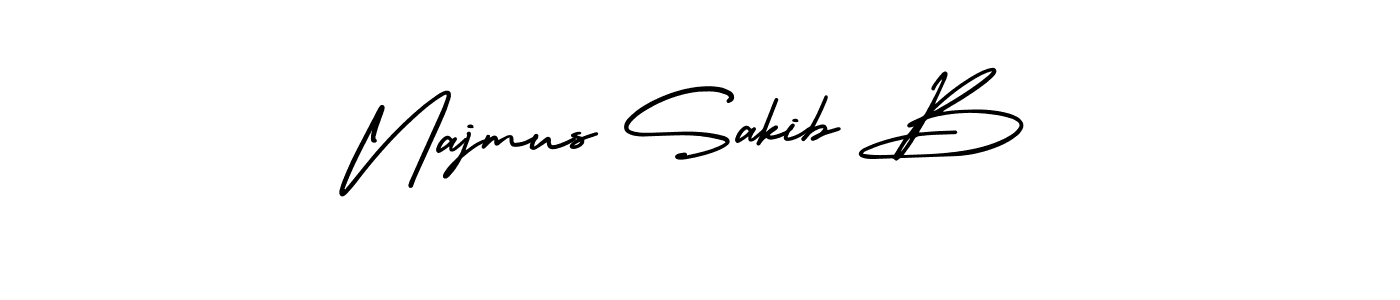 How to make Najmus Sakib B signature? AmerikaSignatureDemo-Regular is a professional autograph style. Create handwritten signature for Najmus Sakib B name. Najmus Sakib B signature style 3 images and pictures png