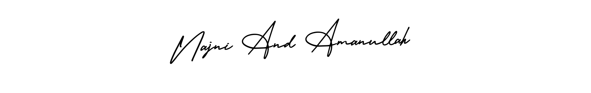 You can use this online signature creator to create a handwritten signature for the name Najni And Amanullah. This is the best online autograph maker. Najni And Amanullah signature style 3 images and pictures png