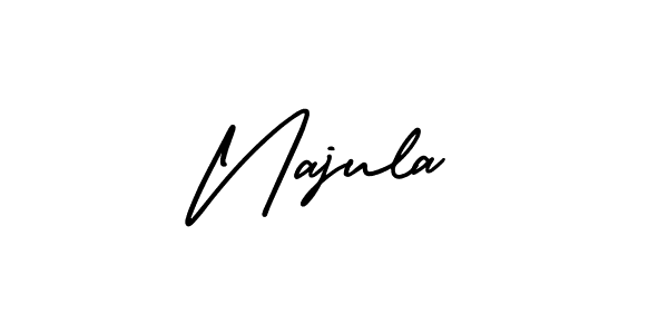 AmerikaSignatureDemo-Regular is a professional signature style that is perfect for those who want to add a touch of class to their signature. It is also a great choice for those who want to make their signature more unique. Get Najula name to fancy signature for free. Najula signature style 3 images and pictures png