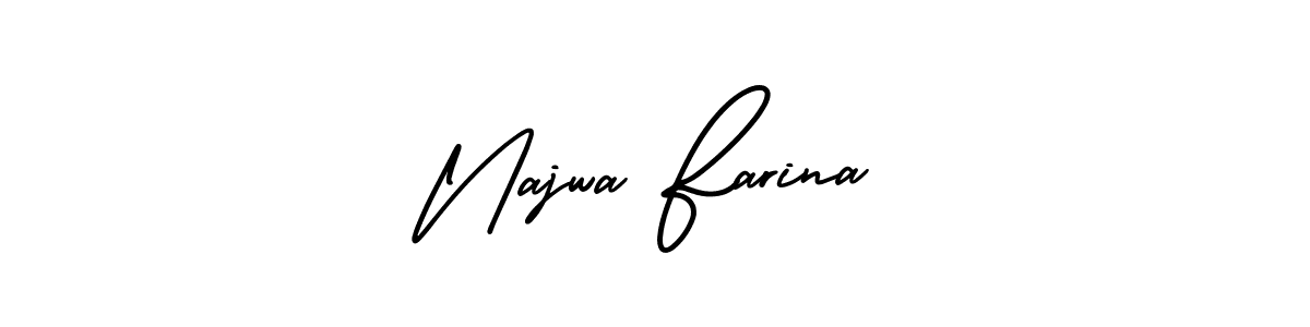 Create a beautiful signature design for name Najwa Farina. With this signature (AmerikaSignatureDemo-Regular) fonts, you can make a handwritten signature for free. Najwa Farina signature style 3 images and pictures png