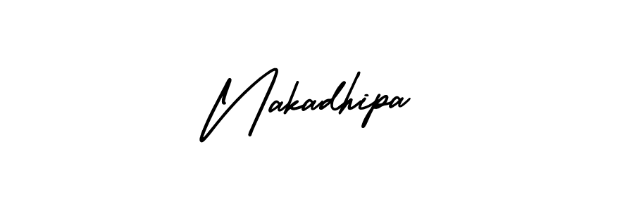 The best way (AmerikaSignatureDemo-Regular) to make a short signature is to pick only two or three words in your name. The name Nakadhipa include a total of six letters. For converting this name. Nakadhipa signature style 3 images and pictures png