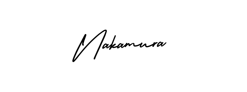 Nakamura stylish signature style. Best Handwritten Sign (AmerikaSignatureDemo-Regular) for my name. Handwritten Signature Collection Ideas for my name Nakamura. Nakamura signature style 3 images and pictures png