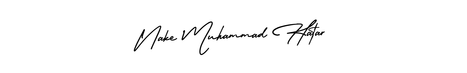 if you are searching for the best signature style for your name Nake Muhammad Hatar. so please give up your signature search. here we have designed multiple signature styles  using AmerikaSignatureDemo-Regular. Nake Muhammad Hatar signature style 3 images and pictures png