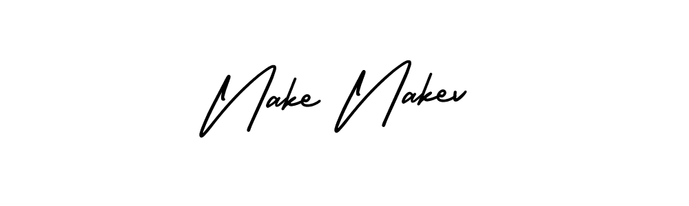 How to make Nake Nakev name signature. Use AmerikaSignatureDemo-Regular style for creating short signs online. This is the latest handwritten sign. Nake Nakev signature style 3 images and pictures png