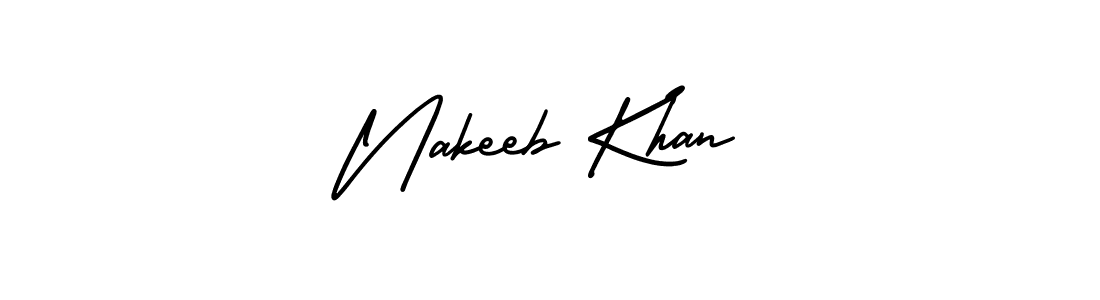 AmerikaSignatureDemo-Regular is a professional signature style that is perfect for those who want to add a touch of class to their signature. It is also a great choice for those who want to make their signature more unique. Get Nakeeb Khan name to fancy signature for free. Nakeeb Khan signature style 3 images and pictures png