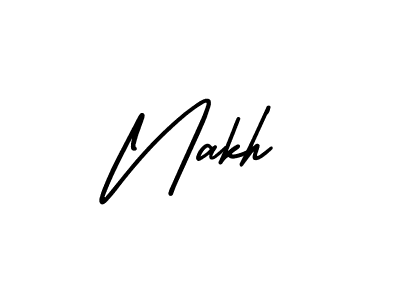 Also we have Nakh name is the best signature style. Create professional handwritten signature collection using AmerikaSignatureDemo-Regular autograph style. Nakh signature style 3 images and pictures png