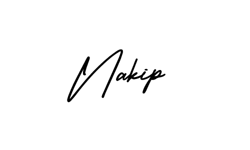 How to make Nakip name signature. Use AmerikaSignatureDemo-Regular style for creating short signs online. This is the latest handwritten sign. Nakip signature style 3 images and pictures png