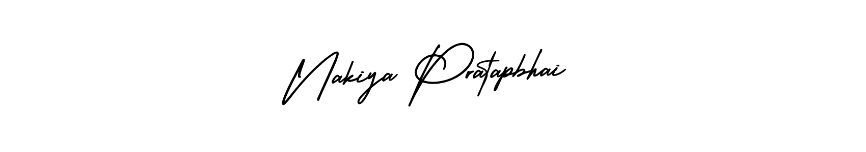 It looks lik you need a new signature style for name Nakiya Pratapbhai. Design unique handwritten (AmerikaSignatureDemo-Regular) signature with our free signature maker in just a few clicks. Nakiya Pratapbhai signature style 3 images and pictures png