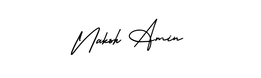 Make a beautiful signature design for name Naksh Amin. Use this online signature maker to create a handwritten signature for free. Naksh Amin signature style 3 images and pictures png