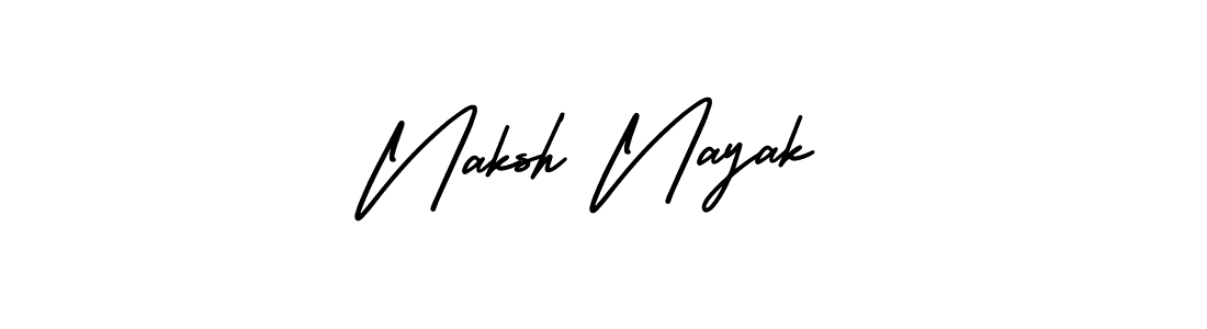 The best way (AmerikaSignatureDemo-Regular) to make a short signature is to pick only two or three words in your name. The name Naksh Nayak include a total of six letters. For converting this name. Naksh Nayak signature style 3 images and pictures png