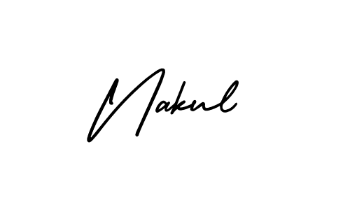 Nakul stylish signature style. Best Handwritten Sign (AmerikaSignatureDemo-Regular) for my name. Handwritten Signature Collection Ideas for my name Nakul. Nakul signature style 3 images and pictures png