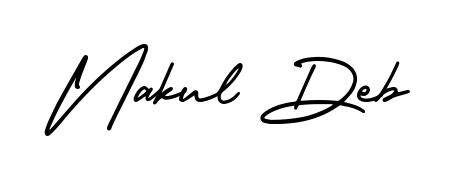 Looking for an artistic signature for Nakul Deb? The AmerikaSignatureDemo-Regular calligraphy style gives a sophisticated flow suitable for business cards and emails. Nakul Deb signature style 3 images and pictures png