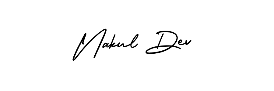 Create a beautiful signature design for name Nakul Dev. With this signature (AmerikaSignatureDemo-Regular) fonts, you can make a handwritten signature for free. Nakul Dev signature style 3 images and pictures png