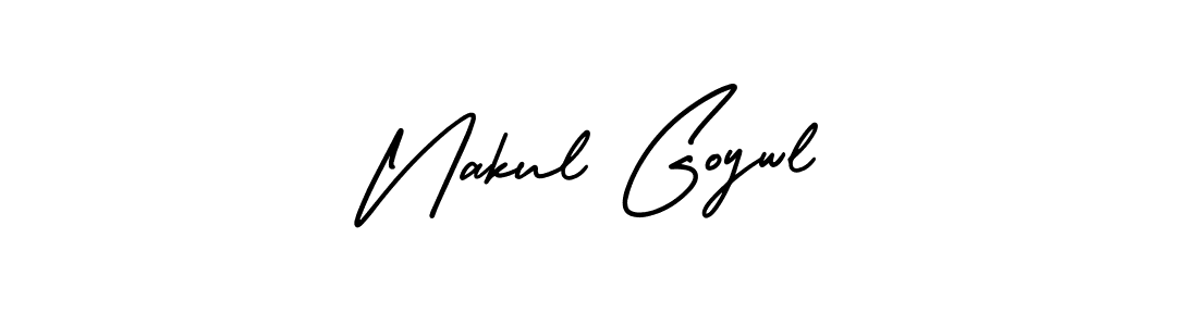 Nakul Goywl stylish signature style. Best Handwritten Sign (AmerikaSignatureDemo-Regular) for my name. Handwritten Signature Collection Ideas for my name Nakul Goywl. Nakul Goywl signature style 3 images and pictures png
