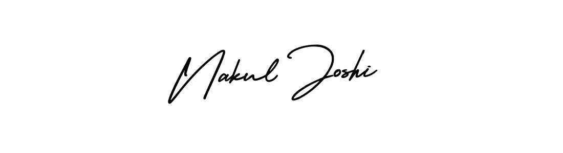 You should practise on your own different ways (AmerikaSignatureDemo-Regular) to write your name (Nakul Joshi) in signature. don't let someone else do it for you. Nakul Joshi signature style 3 images and pictures png