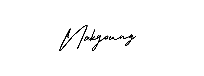 Similarly AmerikaSignatureDemo-Regular is the best handwritten signature design. Signature creator online .You can use it as an online autograph creator for name Nakyoung. Nakyoung signature style 3 images and pictures png