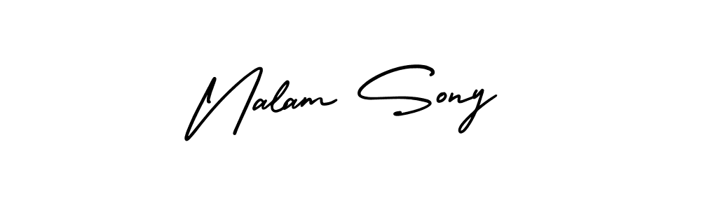 Nalam Sony stylish signature style. Best Handwritten Sign (AmerikaSignatureDemo-Regular) for my name. Handwritten Signature Collection Ideas for my name Nalam Sony. Nalam Sony signature style 3 images and pictures png