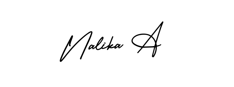 It looks lik you need a new signature style for name Nalika A. Design unique handwritten (AmerikaSignatureDemo-Regular) signature with our free signature maker in just a few clicks. Nalika A signature style 3 images and pictures png