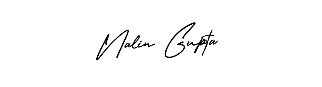 The best way (AmerikaSignatureDemo-Regular) to make a short signature is to pick only two or three words in your name. The name Nalin Gupta include a total of six letters. For converting this name. Nalin Gupta signature style 3 images and pictures png